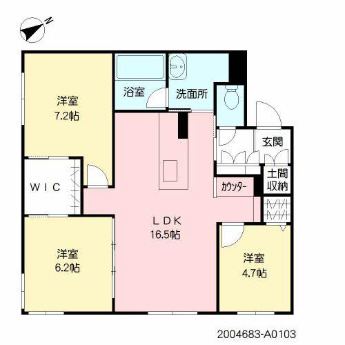 シャーメゾンステージ青葉(3LDK/1階)の間取り写真
