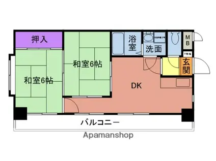 プレアール金田(2DK/3階)の間取り写真