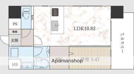プレジデンスザ小倉(1LDK/8階)の間取り写真