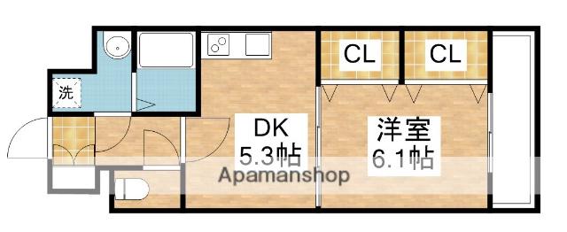 ニューシティアパートメンツ南小倉Ⅱ(1DK/5階)の間取り写真