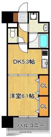 ニューシティアパートメンツ南小倉Ⅱ(1DK/7階)の間取り写真