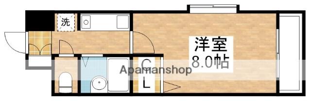 BERGAMOTTO 吉野町(1K/8階)の間取り写真