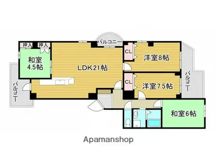 アビタシオン・アン(4LDK/3階)の間取り写真