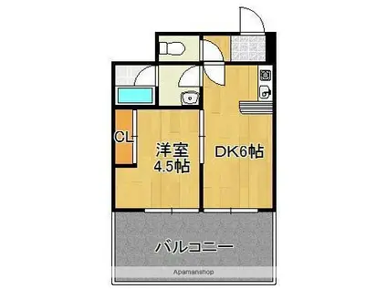 オリエンタル小倉南Ⅱ(1DK/5階)の間取り写真
