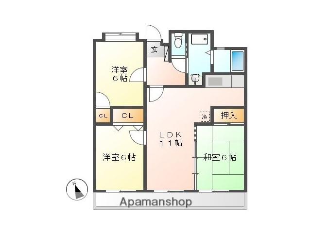 グレートハウス晩餐館(3LDK/12階)の間取り写真