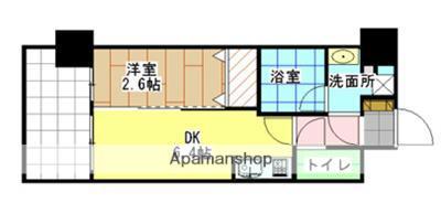 ルネッサンス21小倉東(1DK/5階)の間取り写真