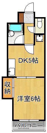 フレール清水(1DK/5階)の間取り写真