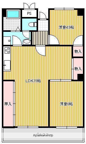 コーポ西鳴水(2LDK/1階)の間取り写真