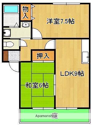 ウィンディア日の出(2LDK/1階)の間取り写真