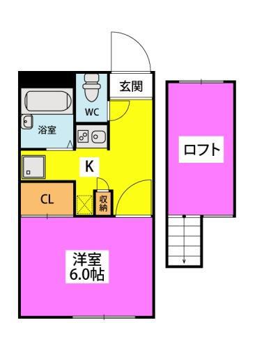 ブリリアント砂津(1K/1階)の間取り写真