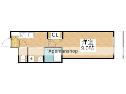 コンプレート金田(1K/8階)の間取り写真