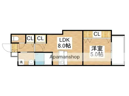 コンプレート金田(1DK/7階)の間取り写真