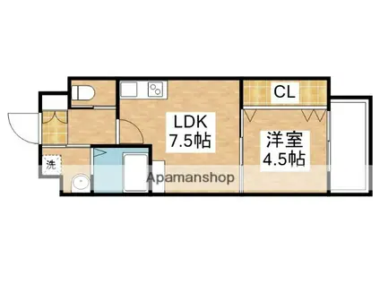 コンプレート金田(1DK/11階)の間取り写真