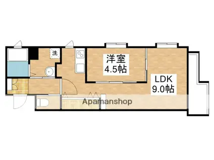 コンプレート金田(1LDK/6階)の間取り写真