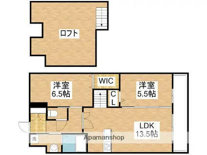 コンプレート金田(2LDK/14階)の間取り写真
