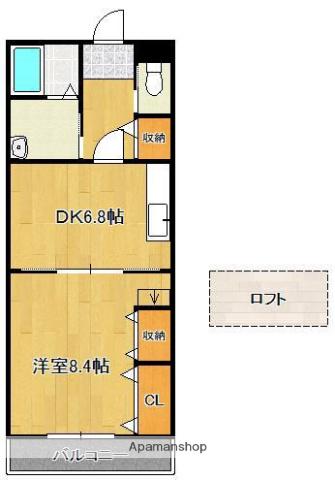 アモル筑前(1DK/2階)の間取り写真