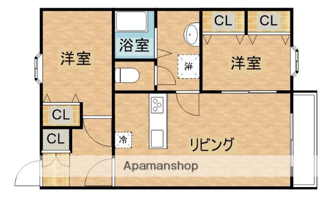 エスポワール(2LDK/1階)の間取り写真