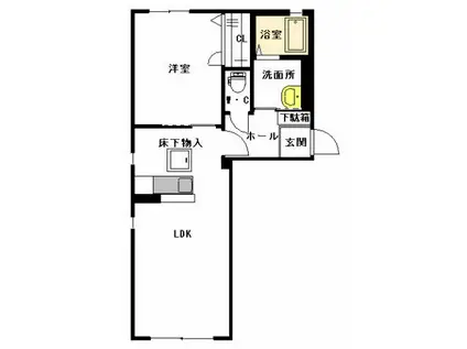 パル牧山 (1LDK/1階)の間取り写真