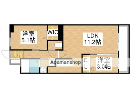 コンダクトレジデンスFUJIMI(2LDK/8階)の間取り写真