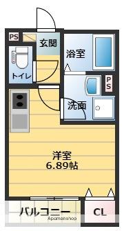 THE NOBLES 東曲里町(1K/2階)の間取り写真