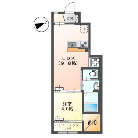 CHAT NOIR M.M(1LDK/1階)の間取り写真