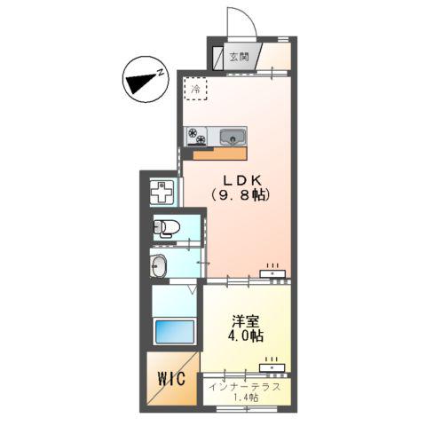 CHAT NOIR M.M(1LDK/1階)の間取り写真