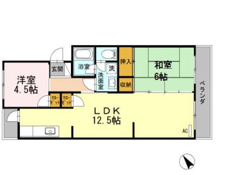プレジデントタカヤ(2LDK/1階)の間取り写真