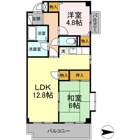 ポサーダけやき(2LDK/2階)の間取り写真