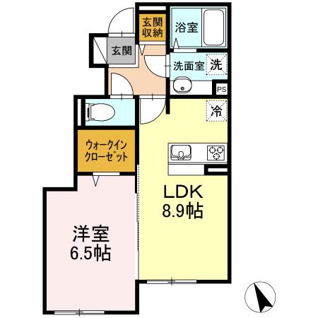 リーヴァ・ヴィラ ヴィラ(1LDK/1階)の間取り写真