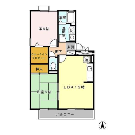 ポサーダ平田(2LDK/2階)の間取り写真