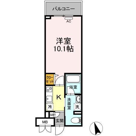 ニシコービルディング門司(1K/2階)の間取り写真