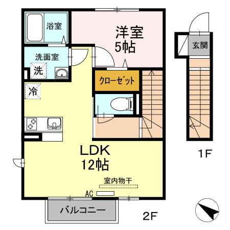 ミサキロード(1LDK/2階)の間取り写真