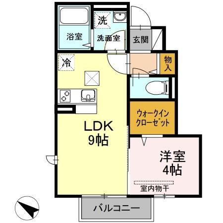 ミサキロード(1LDK/1階)の間取り写真
