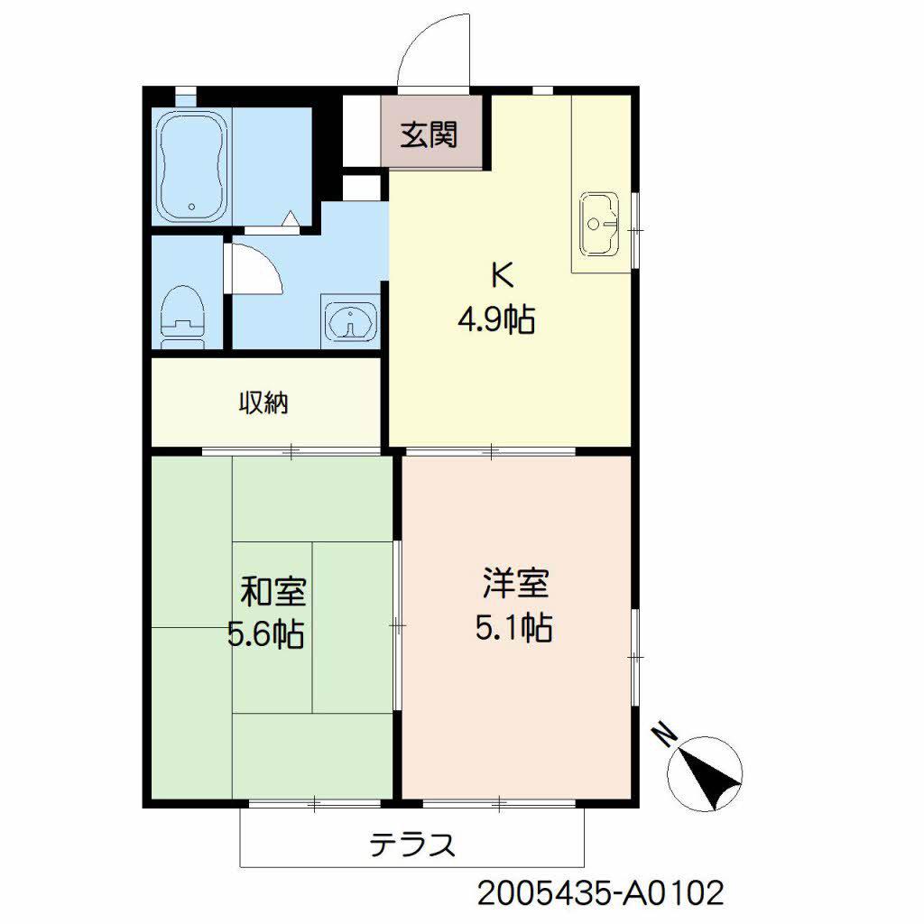 プティヴェルジェ(1LDK/1階)の間取り写真