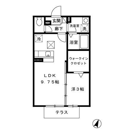 アルタヴィラ(1LDK/1階)の間取り写真