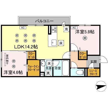 D-ROOM前田(2LDK/3階)の間取り写真