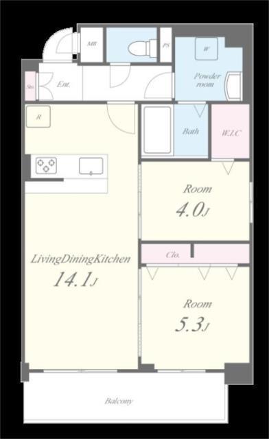 MYS CASETTA KOKURA(2LDK/9階)の間取り写真