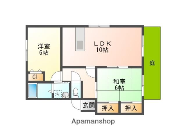 コーポリバ-サイドA棟(2LDK/1階)の間取り写真