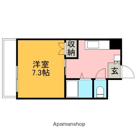 第3筑水ビル(1K/4階)の間取り写真