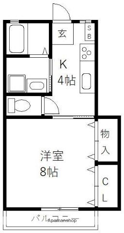 セレナーデ KEN2(1DK/1階)の間取り写真