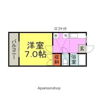 コメット五条Ⅱ(1K/2階)の間取り写真