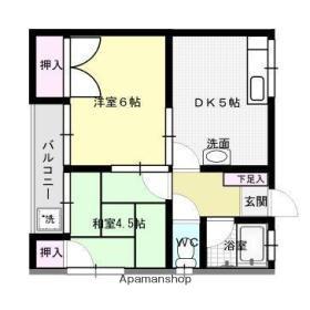 コーポかおり(2DK/2階)の間取り写真