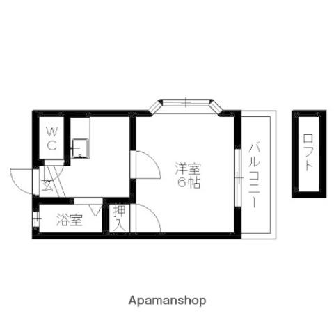 ホワイトピア壱番館・弐番館(1K/1階)の間取り写真