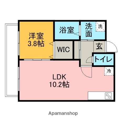 フォレストⅠ(1LDK/2階)の間取り写真