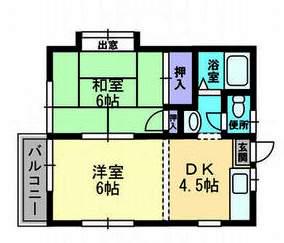 ITS春日タウンD棟(1LDK/1階)の間取り写真