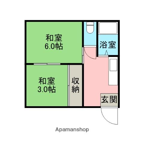 セイワコーポ(2DK/1階)の間取り写真