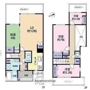 デュープレックス紅葉ヶ丘(4LDK/3階)の間取り写真