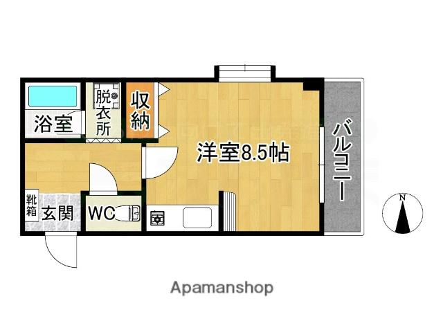 リバーサイドキャッスル壱番館(ワンルーム/1階)の間取り写真