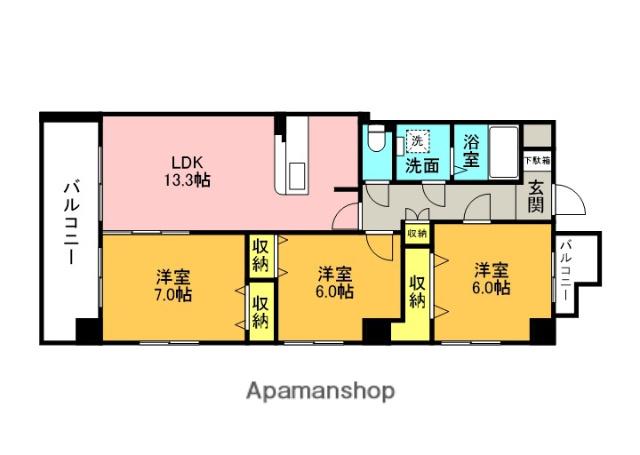 アルページュ太宰府(3LDK/4階)の間取り写真