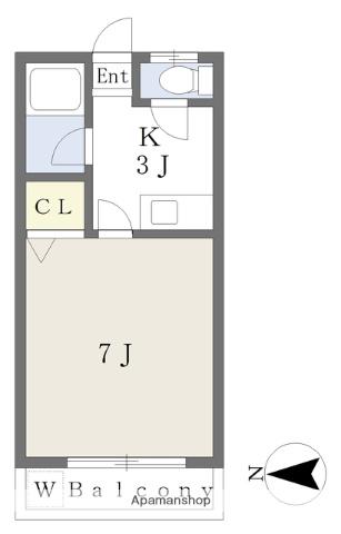 シャトル青山(1K/1階)の間取り写真